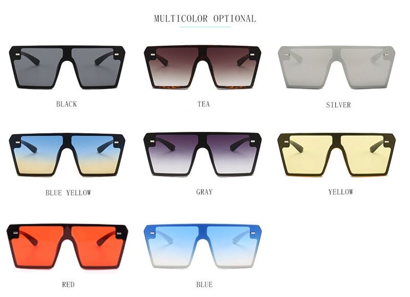 Square Sunglasses , Women 2020 Luxury Brand Fashion, Flat Top , Red, Black, Clear Lens # NP - Image 6