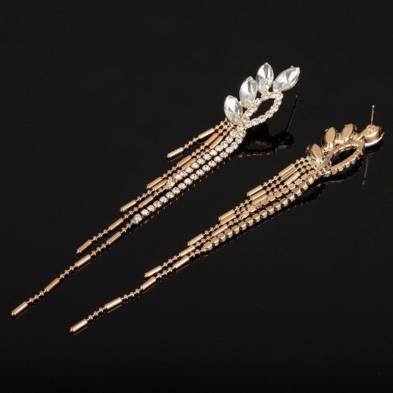 New Arrive Fashion Jewelry, Rhinestone Tassel Long Drop Earrings for Women, Fashion Jewelr,y Engagement ,Wedding Gift. #NP - Image 3