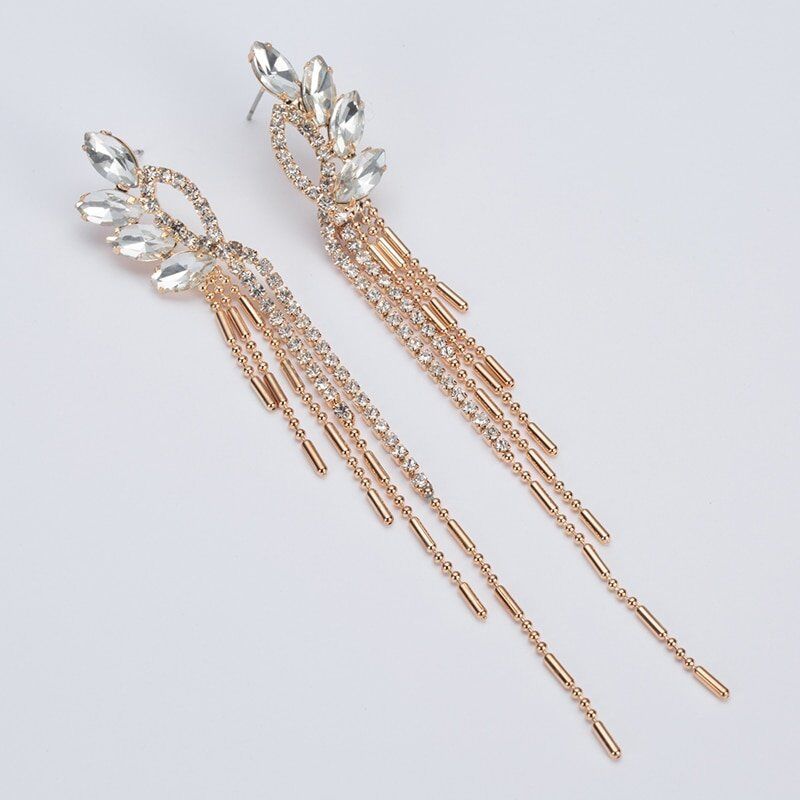 New Arrive Fashion Jewelry, Rhinestone Tassel Long Drop Earrings for Women, Fashion Jewelr,y Engagement ,Wedding Gift. #NP - Image 4