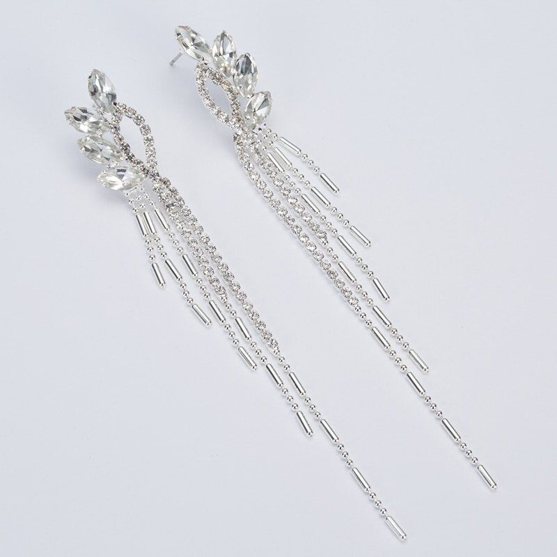 New Arrive Fashion Jewelry, Rhinestone Tassel Long Drop Earrings for Women, Fashion Jewelr,y Engagement ,Wedding Gift. #NP - Image 5