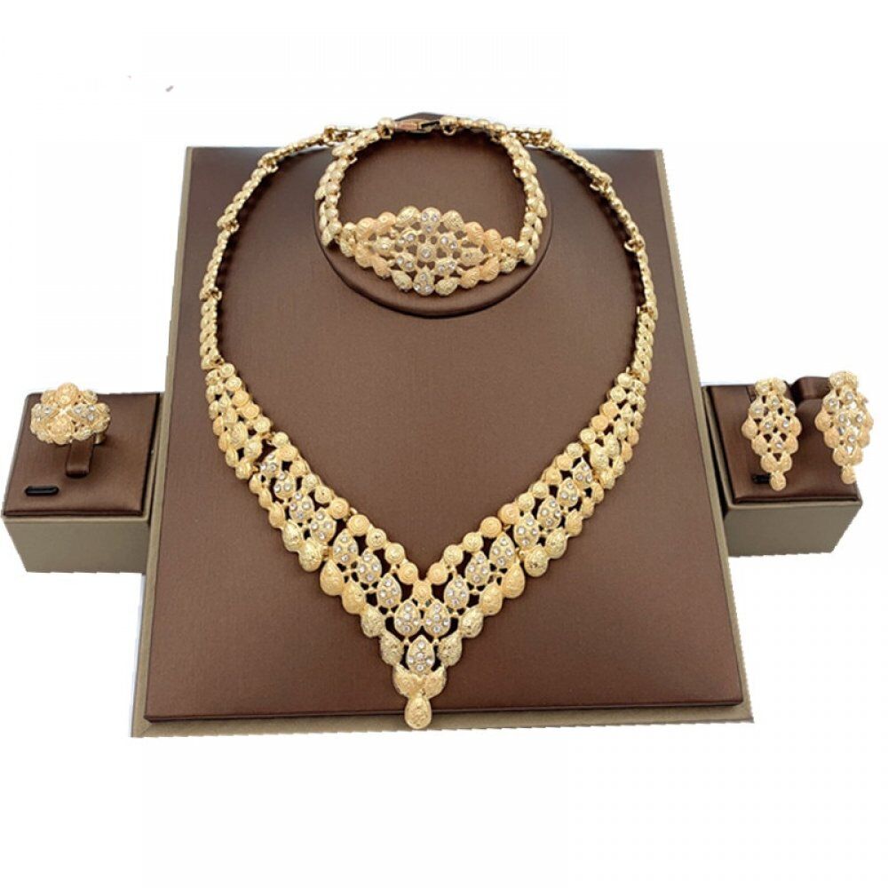 Indian Jewelry Sets , Nigerian Beads Bridal Wedding, African Costume, Dubai Gold, Necklace for Women Jewelry Set. # NP