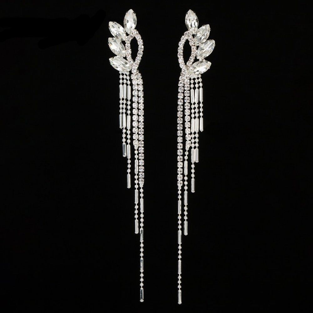 New Arrive Fashion Jewelry, Rhinestone Tassel Long Drop Earrings for Women, Fashion Jewelr,y Engagement ,Wedding Gift. #NP