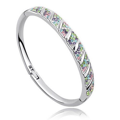 AAAA+ Rhinestone Circle Cuff Bracelet, Bangle crystal fashion , jewelry charms girls , top quality. #NP - Image 3