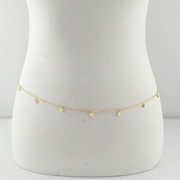 Hot Body Chain , Chain In Europe & America Street Beat Fashion. Charm Sexy Sequined Gold Waist Chain . Waist Body Jewely. # NP - Image 3