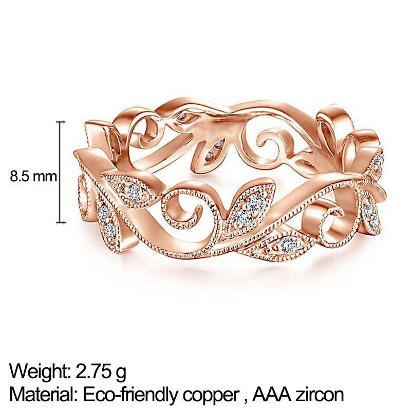Original Cirrus Leaves Rings for Women , Rose, Golden, Silver Plated , Zircon Fashion Party Ring . #NP - Image 4