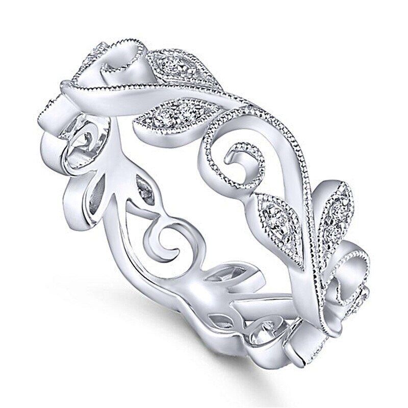 Original Cirrus Leaves Rings for Women , Rose, Golden, Silver Plated , Zircon Fashion Party Ring . #NP - Image 3