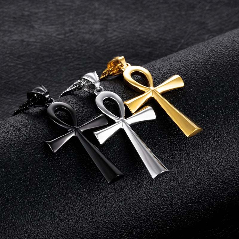 Religion Egyptian Ankh Crucifix Necklaces , Pendants Stainless Steel Symbol of Life , Cross Necklaces. #NP - Image 3
