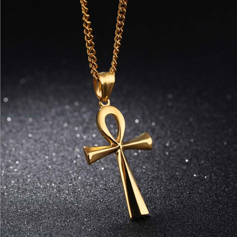 Religion Egyptian Ankh Crucifix Necklaces , Pendants Stainless Steel Symbol of Life , Cross Necklaces. #NP - Image 4