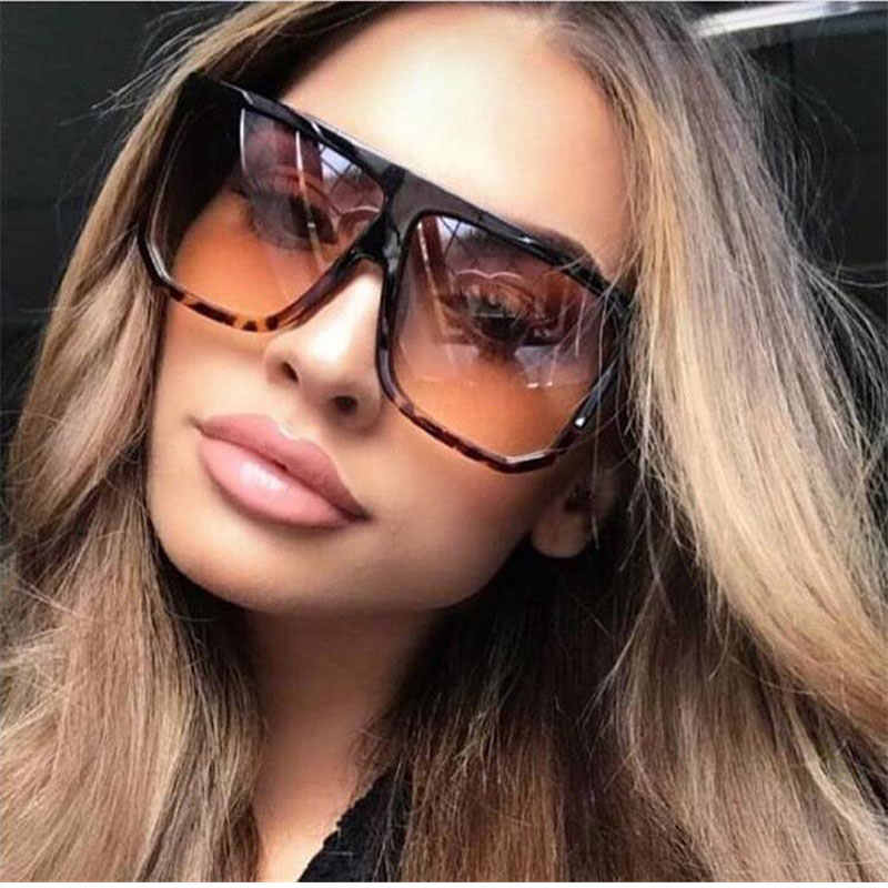 Sexy Square Sunglasses . Women Fashion Brand Oversized Sun Glasses . Female Black. Brown Shades for Ladies.#NP