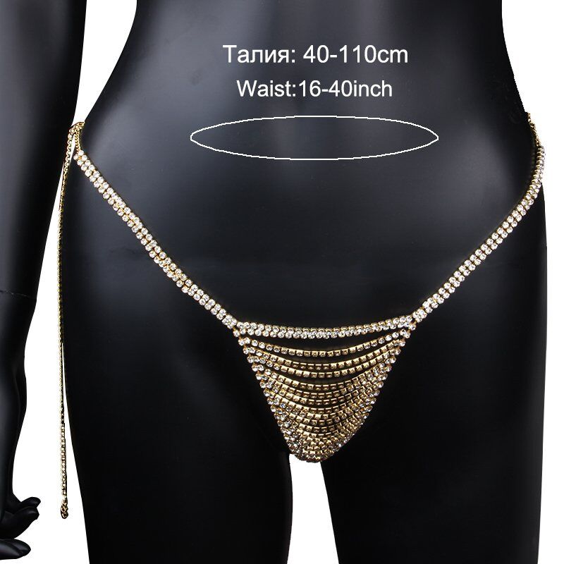 Sexy Underwear , Thong Panties , Crystal Body Chain, Valentine's Day , Rhinestone Adjustable Body Jewelry For Women .#NP - Image 5