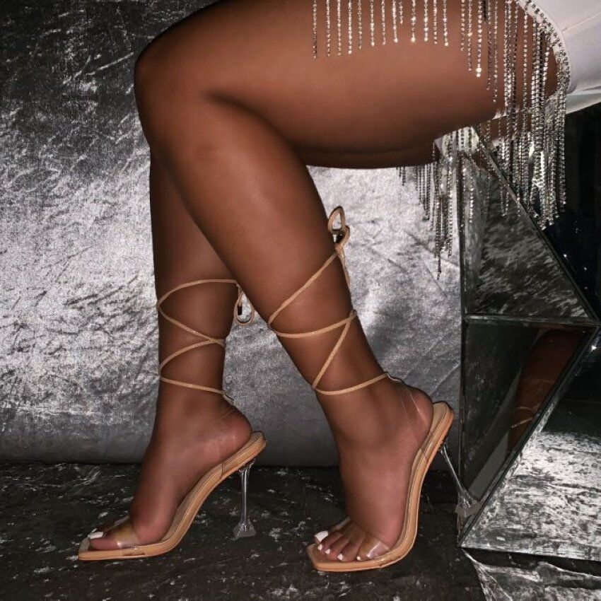 Summer High 10.5CM Heels Women Pumps Ankle Cross Strap Sandals . Shoes Woman , Ladies Peep Toe , High Heels Dress, Party Shoes Woman.#NP - Image 3