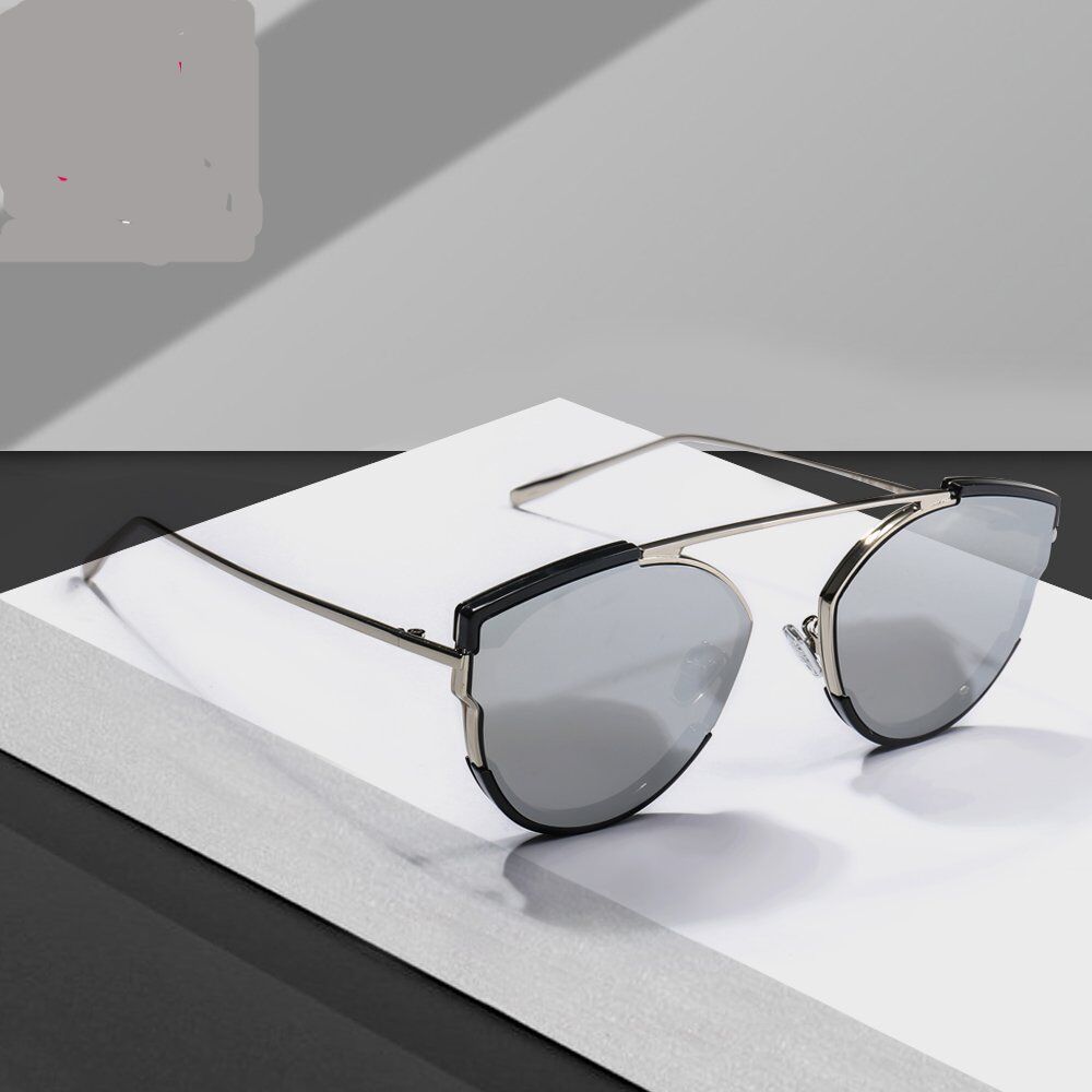 Silver Mirror Sunglasses , Ladies 2020 Trendy Retro Cat Eye Glasses, Women's Travel Sun Glasses.#NP