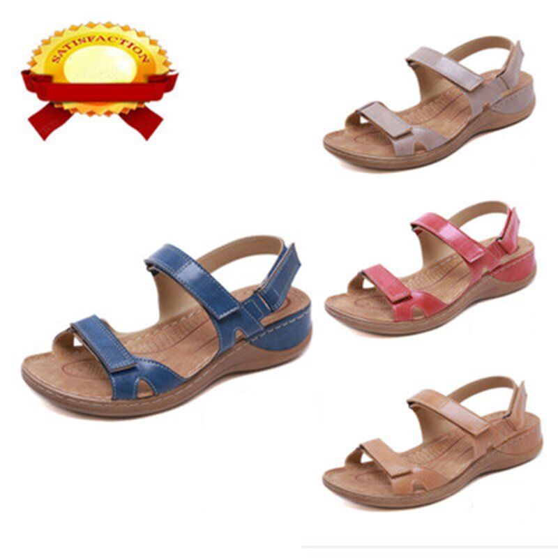 2020 New Women Sandals, Soft Three Color Stitching Ladies Sandals, Comfortable Flat Sandals, Open Toe Beach Shoes .#NP - Image 5