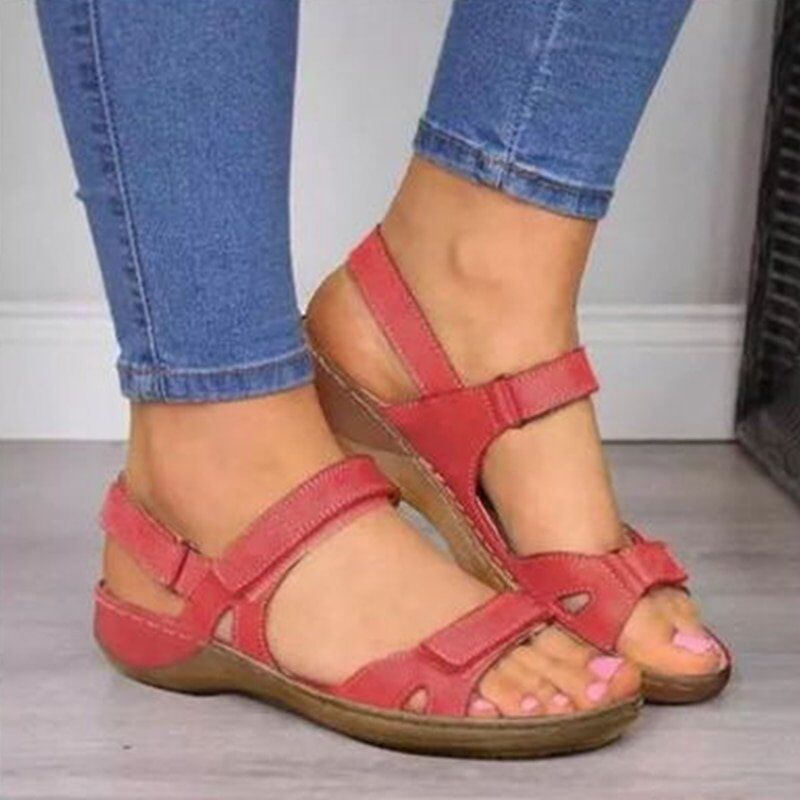 2020 New Women Sandals, Soft Three Color Stitching Ladies Sandals, Comfortable Flat Sandals, Open Toe Beach Shoes .#NP