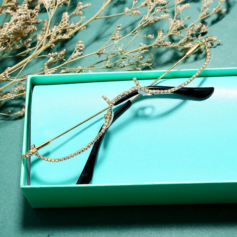 New Rhinestone Chain Eyeglass, Frames Women Diamond Sunglasses, Frames Eyewear Sunglasses.#NP - Image 4