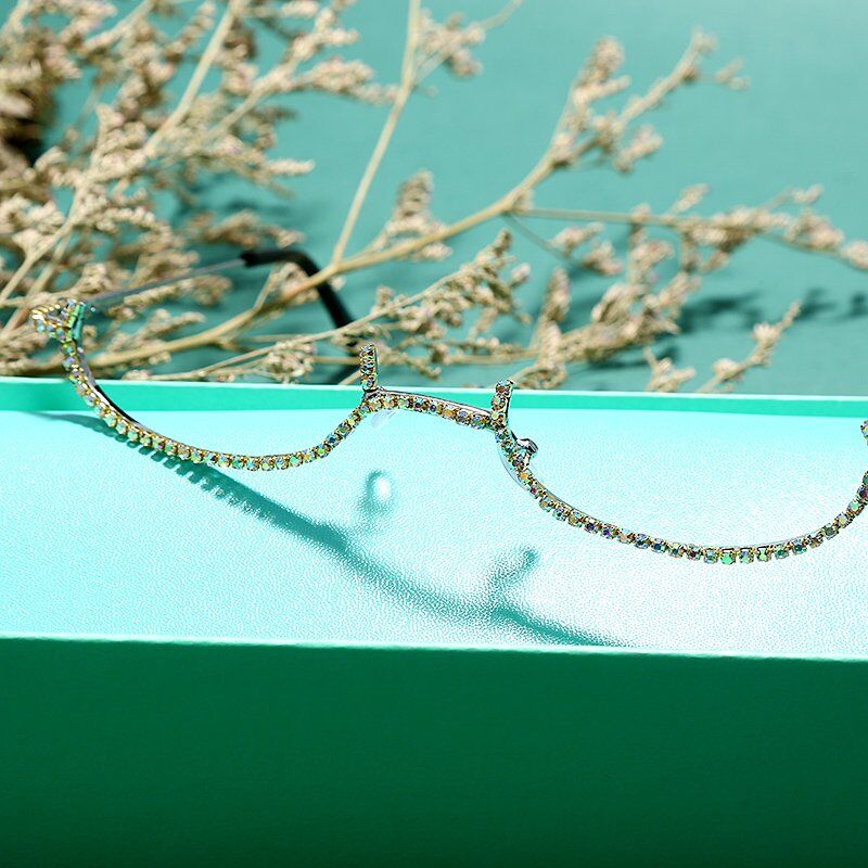 New Rhinestone Chain Eyeglass, Frames Women Diamond Sunglasses, Frames Eyewear Sunglasses.#NP - Image 5