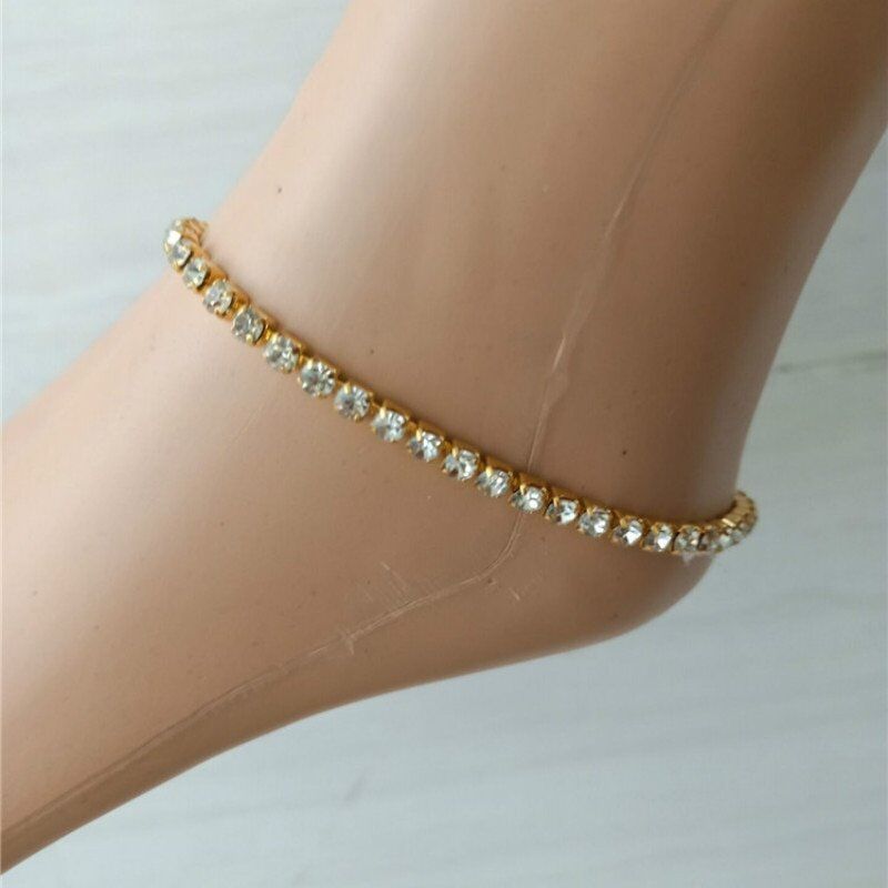 Crystal Ankle Bracelet for Women, Leg Foot Bracelet Chain, Gold Silver Color , Jewelry Barefoot Accessories.#NP - Image 6