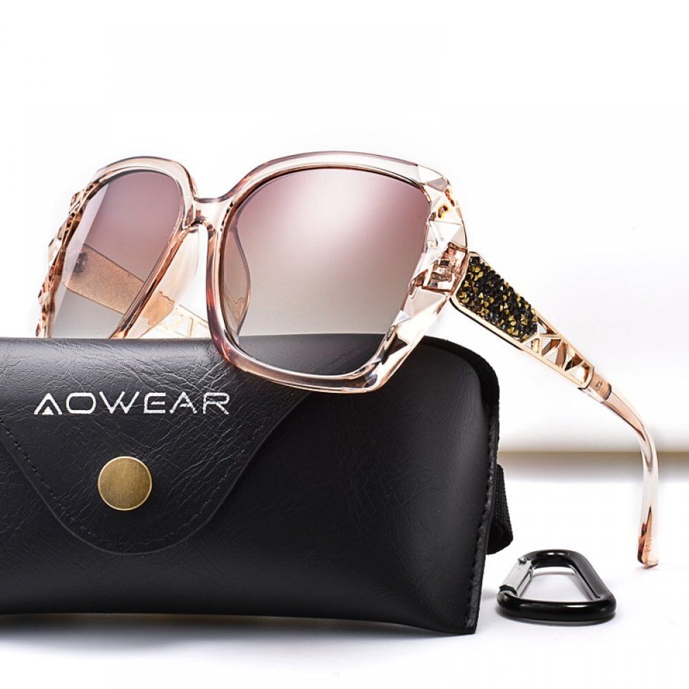 Oversized Sunglasses, Women Polarized Square Sun Glasses for driver, Black Diamond Women's Sunglass.#NP