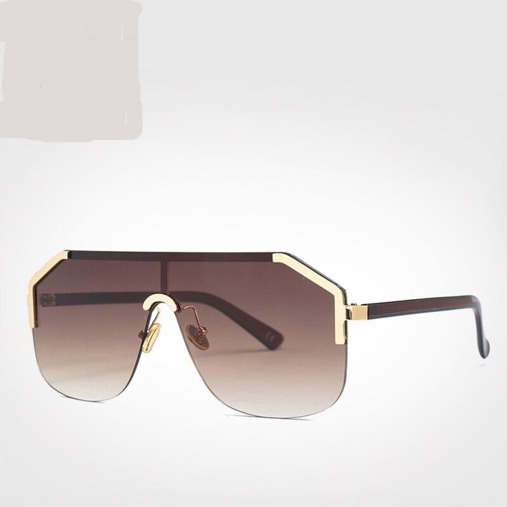 DENISA Blue Oversized Rimless Sun Glasses Men New 2019 One Piece Lens Shield Sunglasses Ladies UV400 gafas de sol mujer G22071 - Image 6