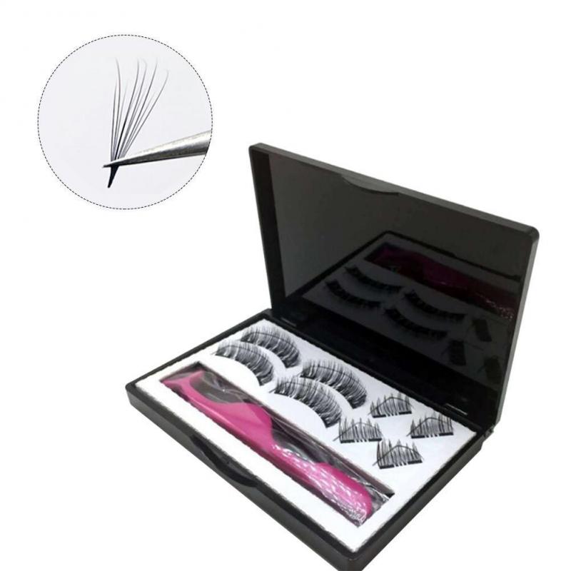 8Pcs/box Black 3D Magnetic Eyelashes with Eyelashes Clip 3 Magnets, Magnetic False Eye Lashes , Extension Tool #NP - Image 3