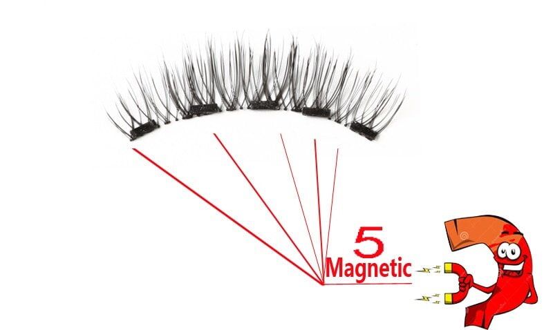 5 magnets Magnetic eyelashes with Mink eyelash natural long , False eye lashes applicator faux cils magnetique extension #NP - Image 2