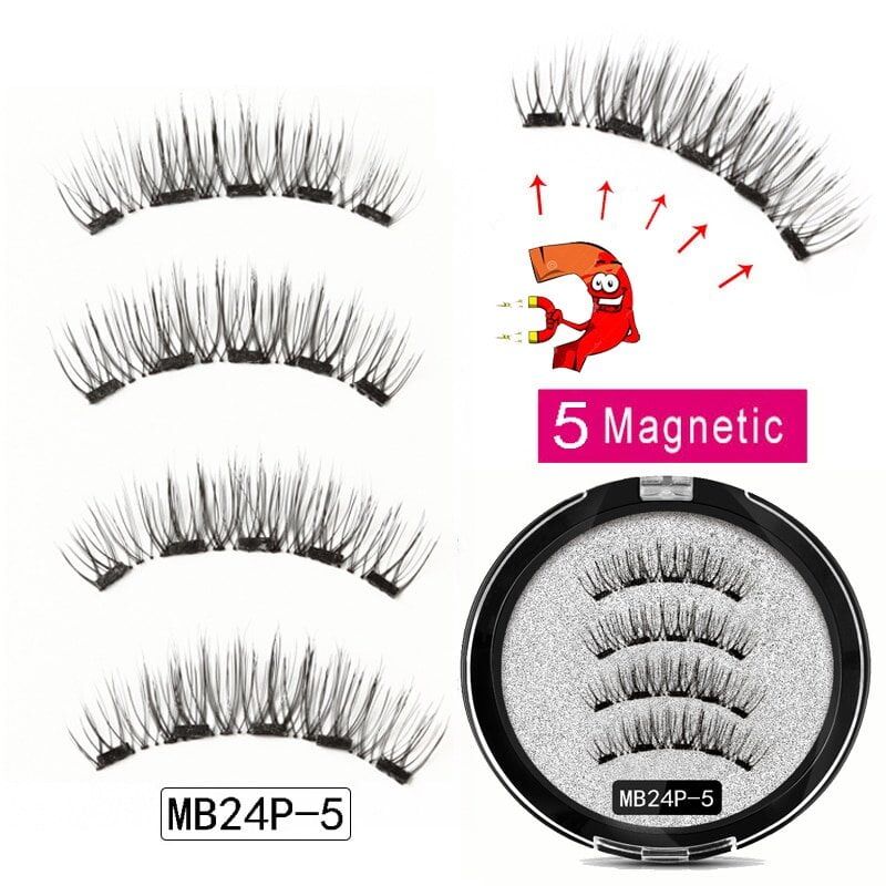 5 magnets Magnetic eyelashes with Mink eyelash natural long , False eye lashes applicator faux cils magnetique extension #NP - Image 3