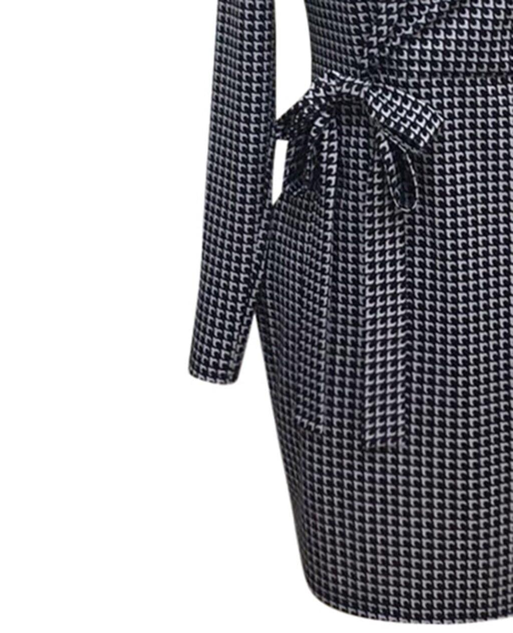 does black tie mean floor length dress Berylove Women Black Pencil Work Dress Long Sleeve Cut-Out Semi-Formal Dress With Slit, Black / US20W
