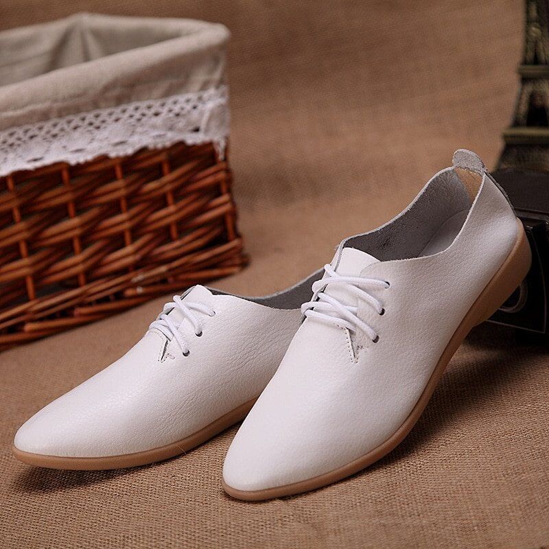 Women flats 2020 , single oxford shoes, fall women shoes , flats leather mom solid color , casual loafers shoes , #NP - Image 5