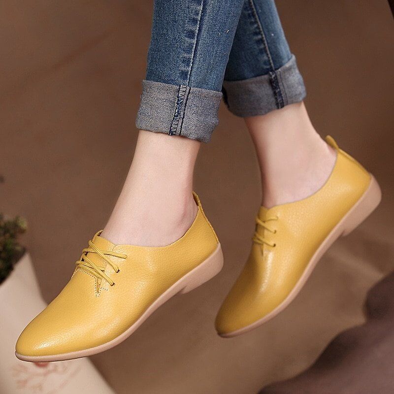 Women flats 2020 , single oxford shoes, fall women shoes , flats leather mom solid color , casual loafers shoes , #NP
