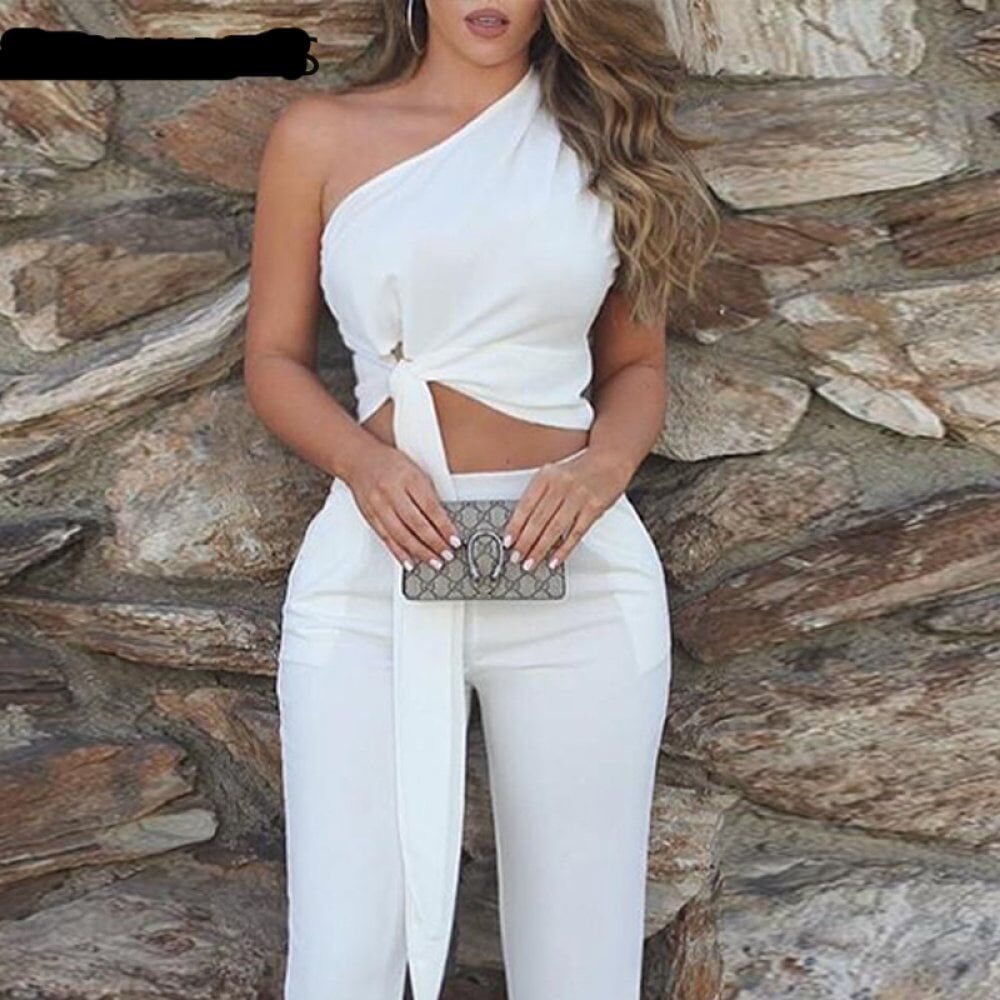 One Shoulder, Top & Pant Sets. #NP - Image 2