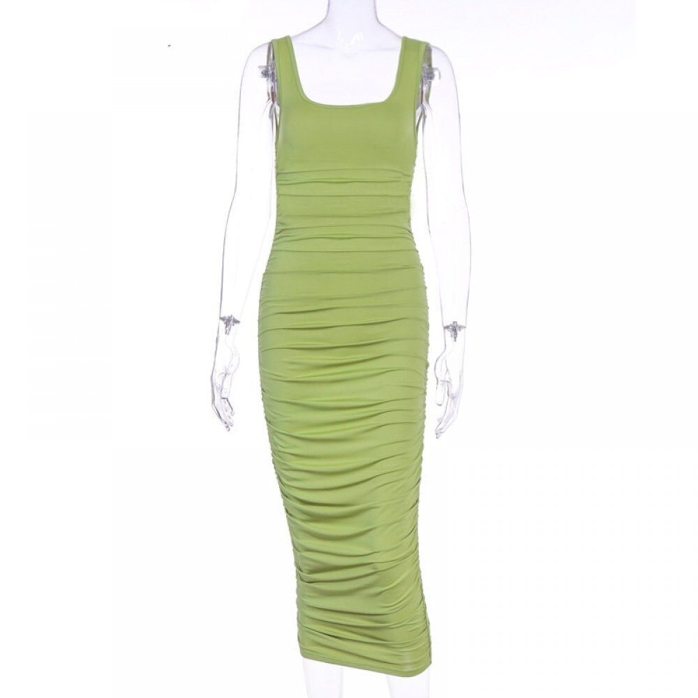 Women midi shirt dress , bodycon sexy , sleeveless , elegant party , backless streetwear, 2020 spring , summer, clothes club #NP - Image 6