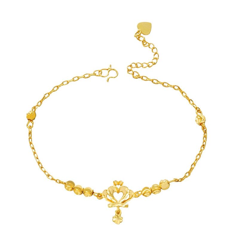 24K gold Bracelet on the leg , beads Ankle Bracelets For Women , Crown Barefoot , anklets Jewelry, Legs Chain jewelry #NP - Image 2
