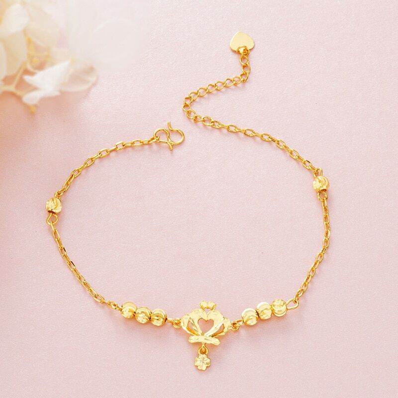 24K gold Bracelet on the leg , beads Ankle Bracelets For Women , Crown Barefoot , anklets Jewelry, Legs Chain jewelry #NP - Image 5