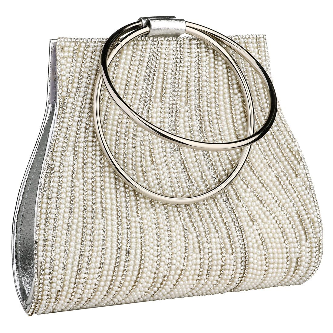 Woman Evening Bag, Diamond Rhinestone Clutch, Crystal Day Lady Wallet , Wedding Purse , Party Banquet , Silver Handbags #NP - Image 4
