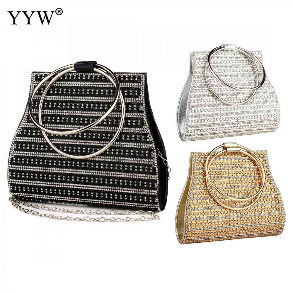 Woman Evening Bag, Diamond Rhinestone Clutch, Crystal Day Lady Wallet , Wedding Purse , Party Banquet , Silver Handbags #NP - Image 5
