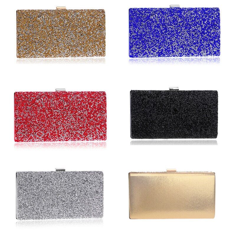 Women Evening Clutch, Bag Diamond , Sequin Clutch , Female Crystal Clutch , Wedding Purse, Party Banquet, Black/gold Silver Two Chain #NP - Image 2
