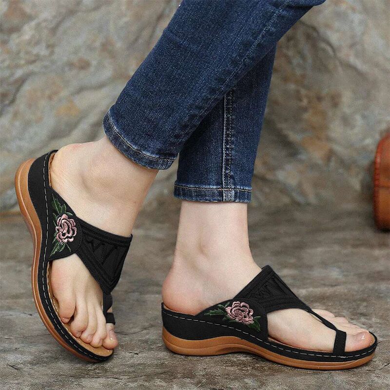 Women's Sandals , Ladies Clip Toe Wedges , Thong Retro Shoes, 2021 Fashion, Casual Female Beach Shoes New #NP - Image 2