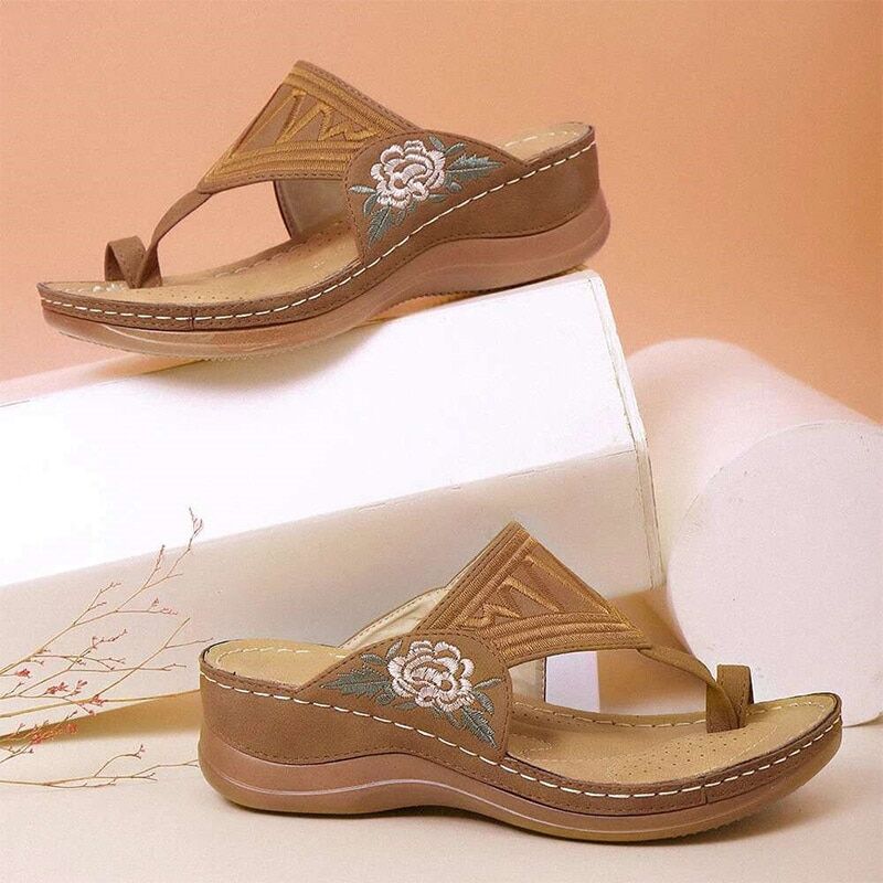 Women's Sandals , Ladies Clip Toe Wedges , Thong Retro Shoes, 2021 Fashion, Casual Female Beach Shoes New #NP - Image 3