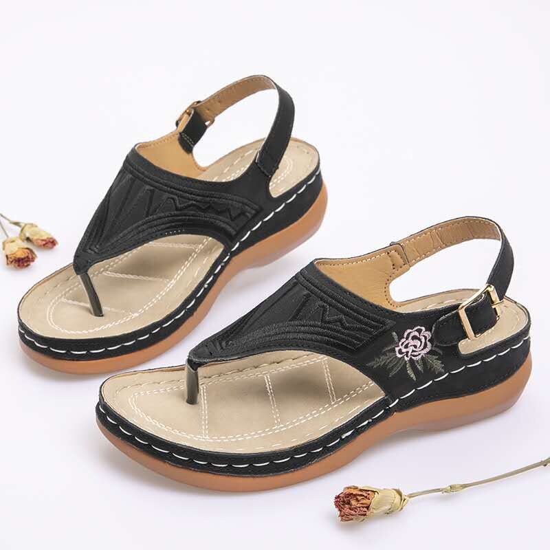 Women's Sandals , Ladies Clip Toe Wedges , Thong Retro Shoes, 2021 Fashion, Casual Female Beach Shoes New #NP - Image 4