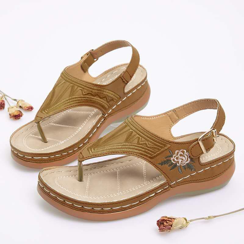 Women's Sandals , Ladies Clip Toe Wedges , Thong Retro Shoes, 2021 Fashion, Casual Female Beach Shoes New #NP - Image 5