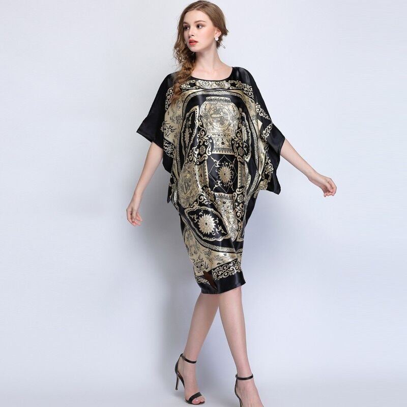 Summer Women Nightgown , Print Sleepwear, Night Bath Dress , Gown Satin, Sleep Shirt , Sexy Nightshirt , Home Clothes Intimate Lingerie .# NP - Image 6