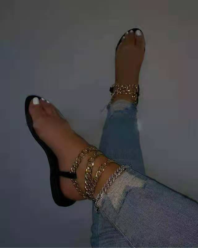 2021 Women's Flat Sandals , Summer Gladiator Lace-Up Outside Jelly Shoes , Ankle Strap , Holiday Beach Shoes . # NP - Image 5