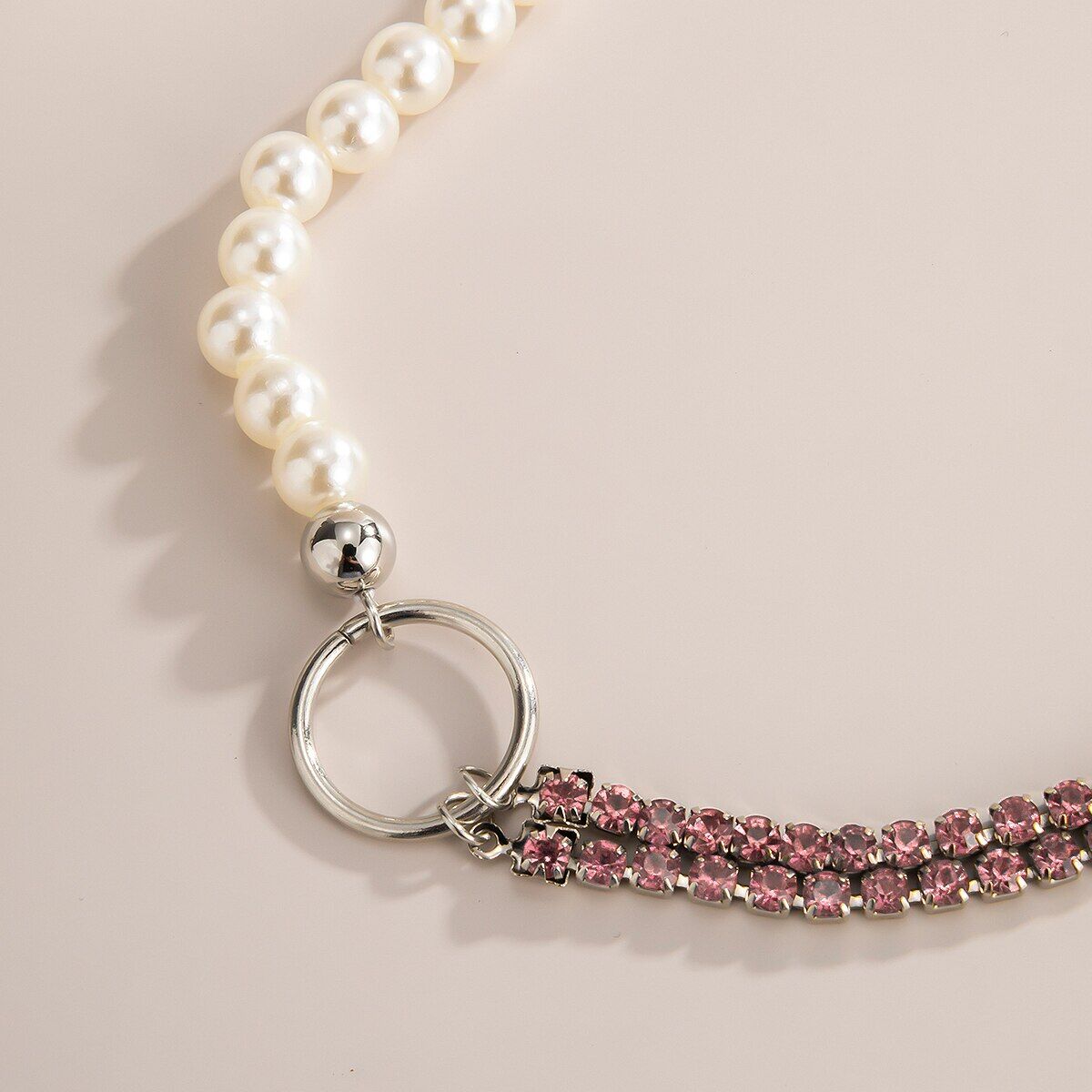 Shiny Sexy Colorful Rhinestone Chain , Choker Necklace for Women , Bohemian Imitation Pearl ,Clavicle Chain ,Charm Necklace . # NP - Image 5