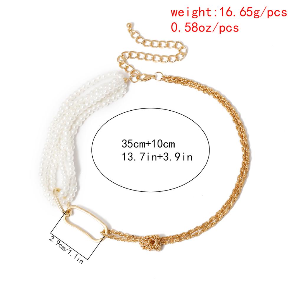 Unique Chunky Thick Twist Chain . Female Charm . Necklace . New Gothic Multi Layered . Imitation Pearl Pendant Necklace . # NP - Image 6