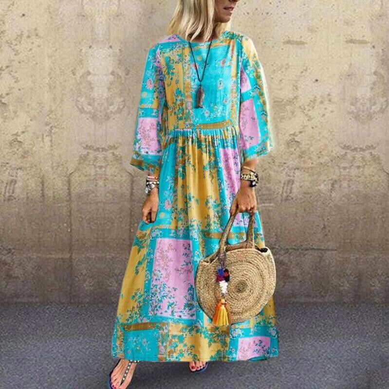 Women Long Sleeve Dress , Maxi Long Evening Party, Beach , Dress Sundress , Plus Size # NP - Image 3