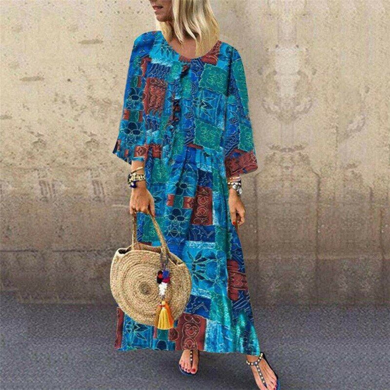 Women Long Sleeve Dress , Maxi Long Evening Party, Beach , Dress Sundress , Plus Size # NP - Image 6