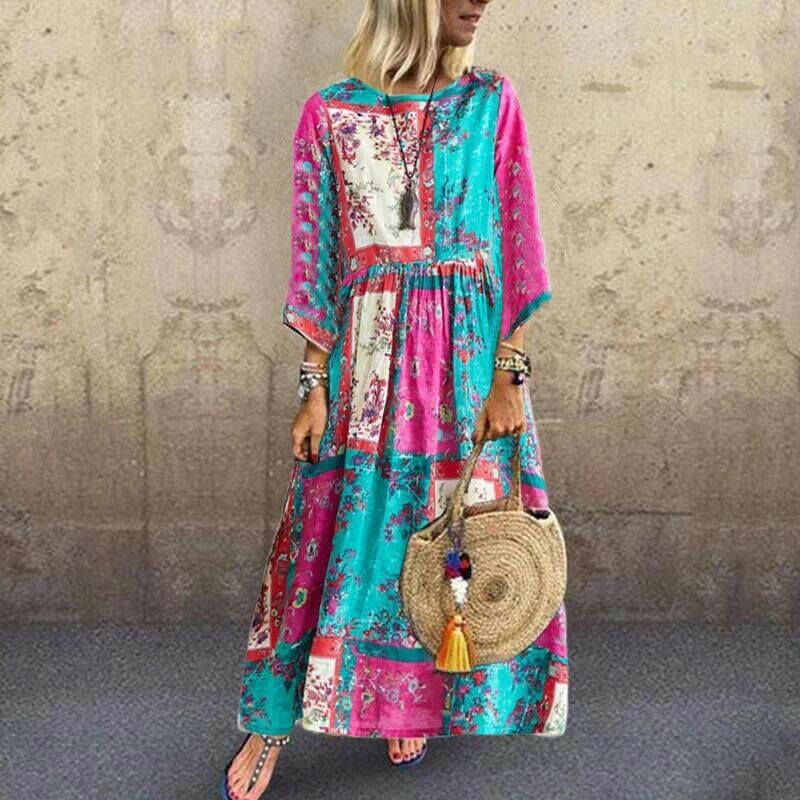 Women Long Sleeve Dress , Maxi Long Evening Party, Beach , Dress Sundress , Plus Size # NP