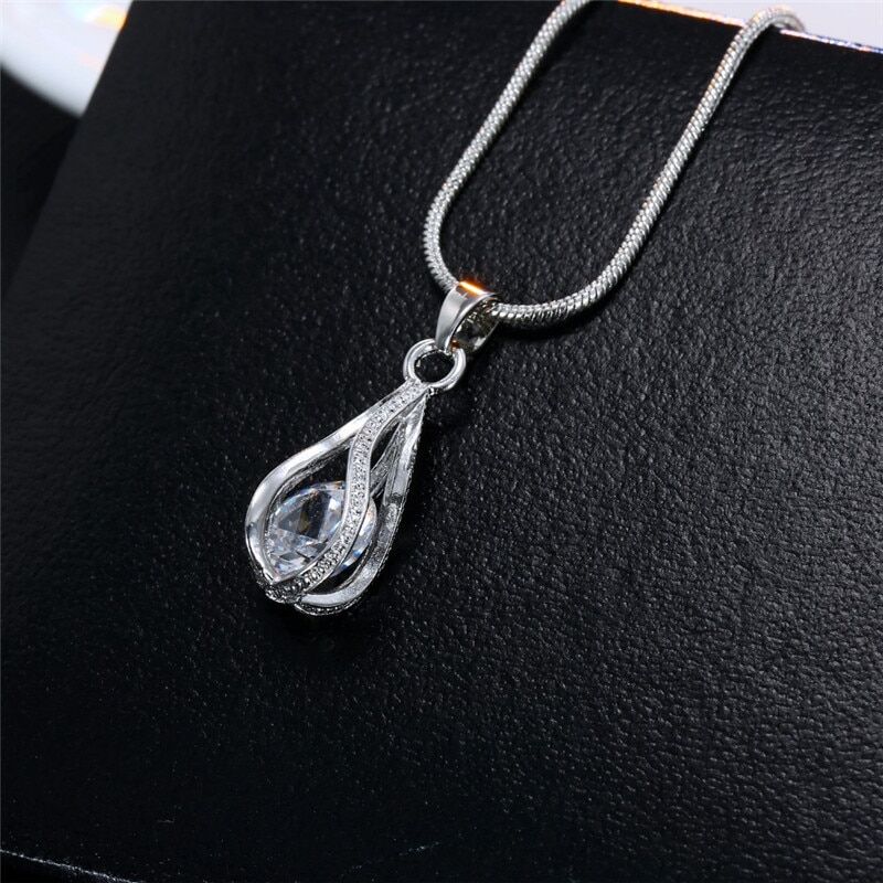 Fashion Silver Color Necklace , Earrings Cubic Zirconia Jewelry Sets , Elegant Crystal Zircon Jewelry , Women Wedding Jewelry Set , Fashion Silver Color Necklace Earrings Cubic Zirconia Jewelry Sets , Elegant Crystal Zircon , Jewelry Women Wedding Jewelry Set # NP - Image 3