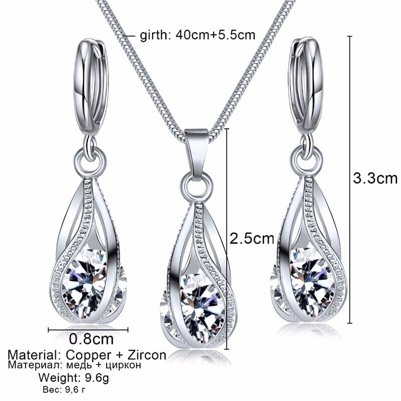 Fashion Silver Color Necklace , Earrings Cubic Zirconia Jewelry Sets , Elegant Crystal Zircon Jewelry , Women Wedding Jewelry Set , Fashion Silver Color Necklace Earrings Cubic Zirconia Jewelry Sets , Elegant Crystal Zircon , Jewelry Women Wedding Jewelry Set # NP - Image 6