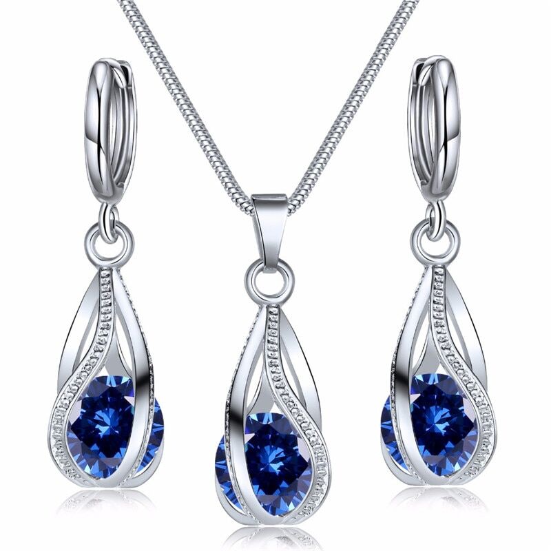 Fashion Silver Color Necklace , Earrings Cubic Zirconia Jewelry Sets , Elegant Crystal Zircon Jewelry , Women Wedding Jewelry Set , Fashion Silver Color Necklace Earrings Cubic Zirconia Jewelry Sets , Elegant Crystal Zircon , Jewelry Women Wedding Jewelry Set # NP